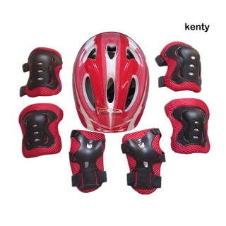 QX_ Kids Children Roller Skates Bike Safety Helmet Knee Elbow Wrist Guard Pad Set #5