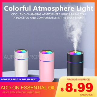 Upgraded 320ml Home Air Humidifier Diffuser Purifier Aromatherapy Car Humidifier LED Light essential oil