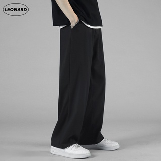 M-8XL Basic Plain Black Baggy Pants Men Plus Size Wide Leg Long Pants Drape Thin Casual Long Pants