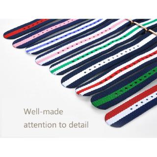 14mm 17mm 18mm 19mm 20mm Width Nylon Watches Band Vacuum Plating Color Not Fade Wristwatch Straps For Women Men Watch Accessories Bands 9 Colors #3
