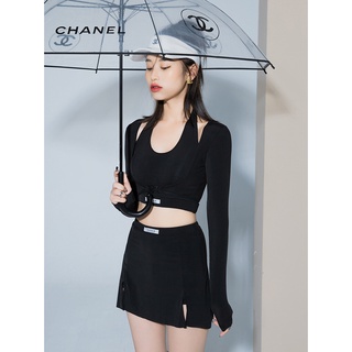 BBB Women’s Korean Style Long-sleeve Sunscreen Sports Split 3-piece Swimsuit Casual Beachwear Hot Spring Dress #2