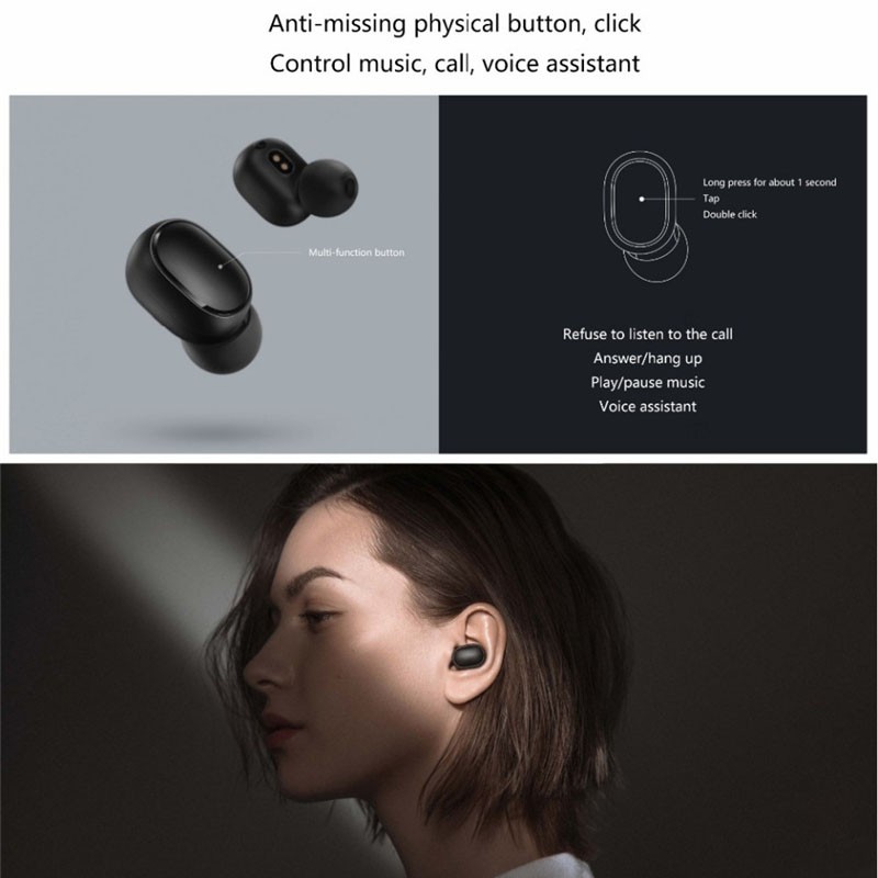 【Lowest price on the whole network】Original Xiaomi Global Redmi airdots basic Wireless Earphones Headphone Bluetooth 5.0 Mi Wireless Earbuds With Mic Earbuds