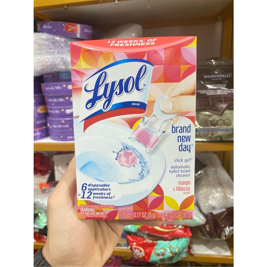 Lysol automatic click toilet bowl cleaner gel (mango hibiscus toilet