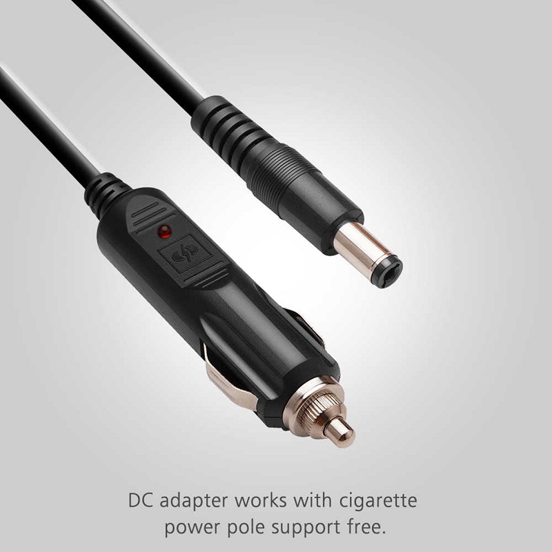 12V-24V Cigarette Lighter Charger Plug Car Cable to DC 5.5mm x 2.1mm 1.5M 16AWG Car Charging Power Supply Cable