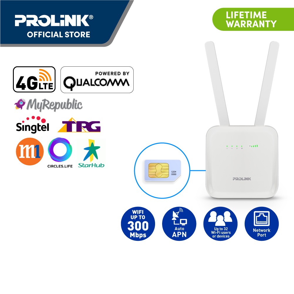 For Office Home Shop Prolink Prn3006l 4g Lte Wireless Wifi Router With Voice Support Landline High Gain Antenna Shopee Singapore