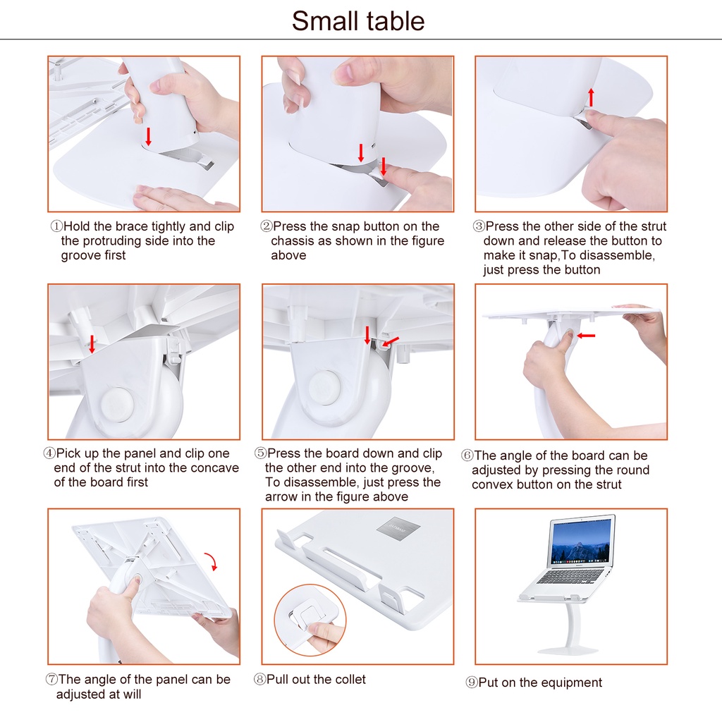 OATSBASF Portable Laptop Stand Desk Adjustable Reading Folding Table