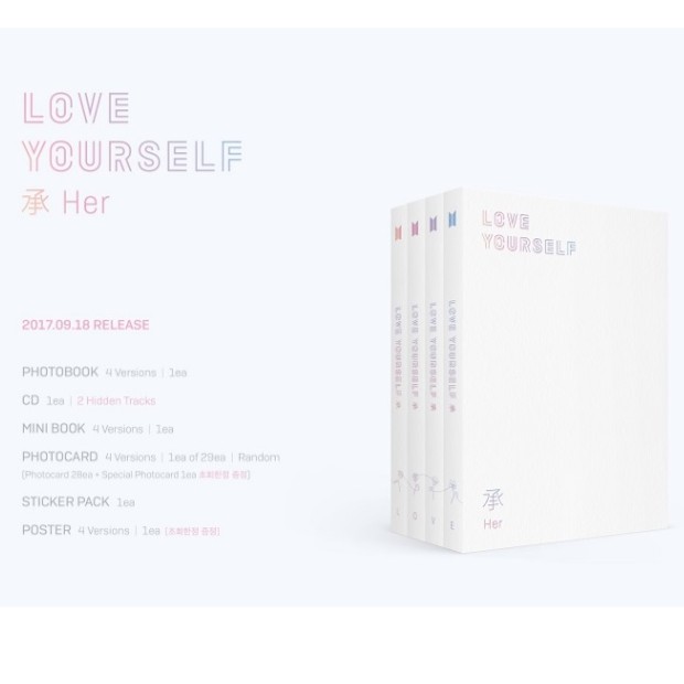 Bts Love Yourself 承 Her 5th Mini Album Shopee Singapore