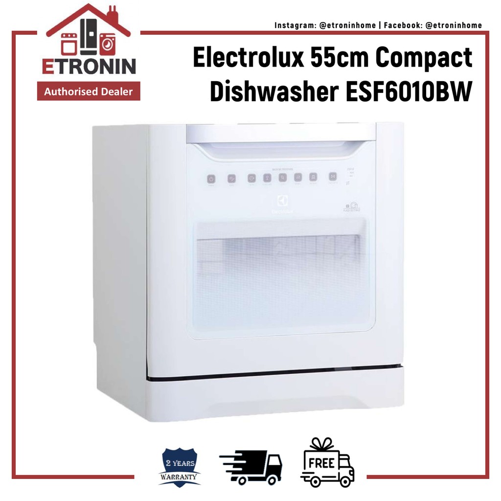 electrolux esf6010bw 55cm compact dishwasher