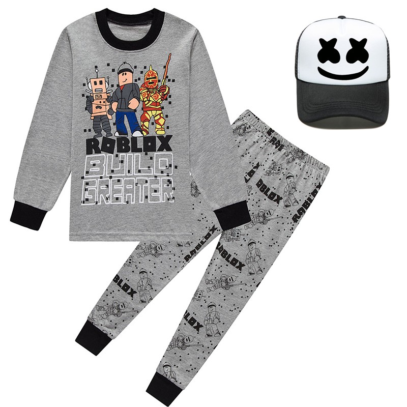 Teens Roblox Clothes Sleepwear T Shirt Youtube Game Kids Boys Long Sleeve Christmas Xmas Pajamas Black Pjs 6 13years Shopee Singapore - youtube roblox girl jeans