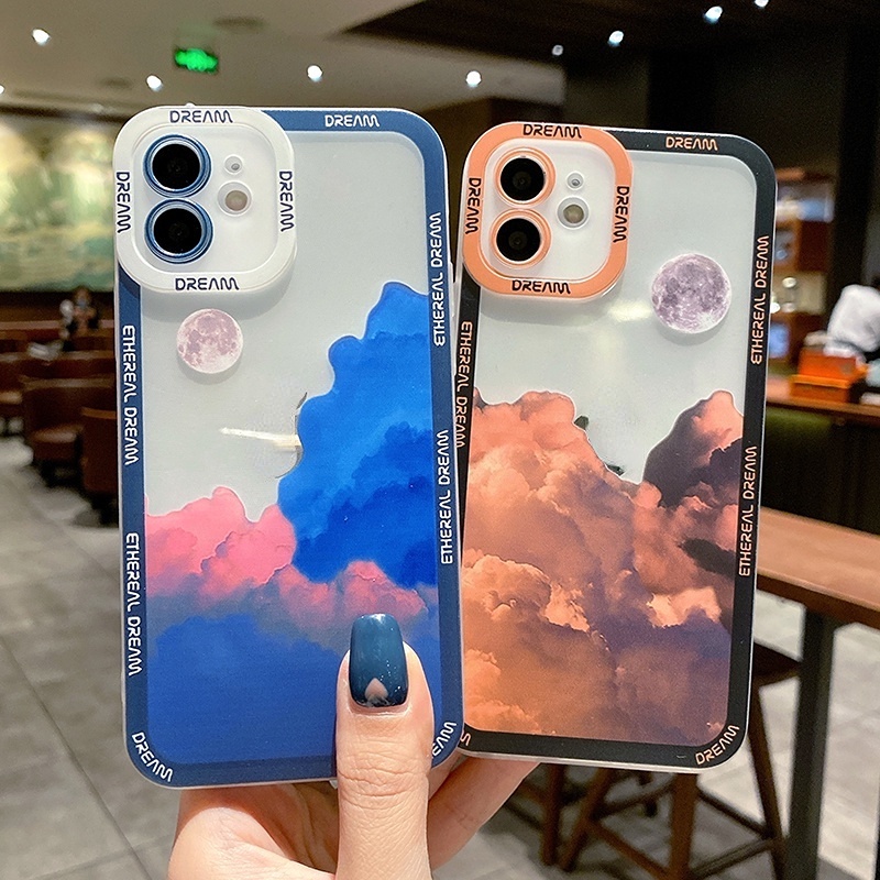 Samsung A03 A03S A10 A10S A11 A12 A13 A20 A30 A20S A22 A23 A32 A33 A53 A73 Color Sunset Clouds Clear Pattern Phone Case Shockproof Soft TPU Cover
