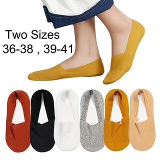 Image of Women 36-41 Big Size 100% Cotton Anti-slip No Show Socks