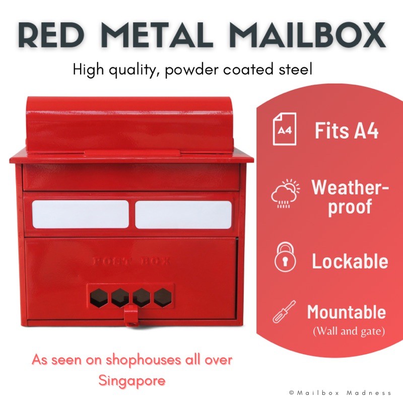 [LOCAL] Red Metal Mailbox/ Mail box / Post box/ Postbox / Wedding