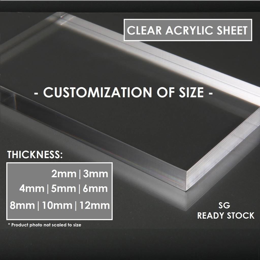 Clear Acrylic Sheet | Customized Size | Thickness: 2/3/4/5/6/8/10/12mm