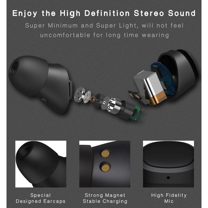 Mirbuds v9 wireless earbuds with 7 hrs music high bass high