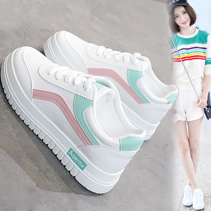 Image of Ready Stock Women White Shoes Platform Sneakers Non-slip Student Shoes Comfortable Casual Shoes