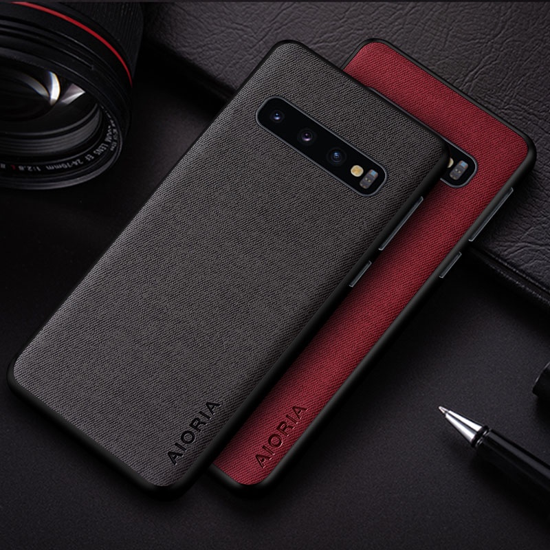 Premium Case For Samsung Galaxy S10 Plus S10 lite S10e 5G Textile Leather Phone Cover