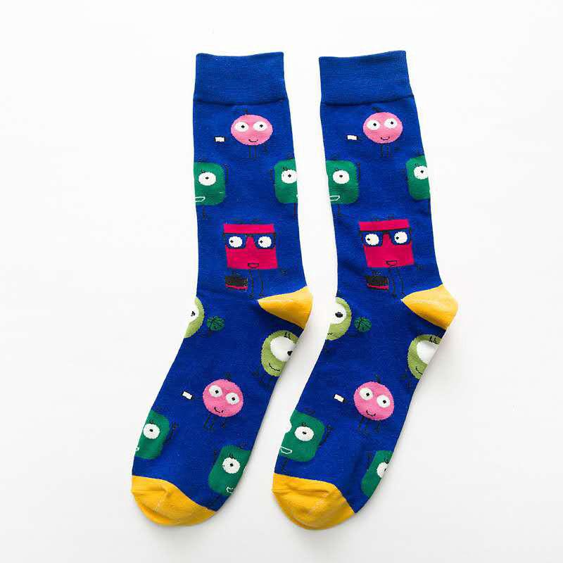 Fashion Colorful Socks Men Newly Cartoon Rooster Cloud Casual Funny ...