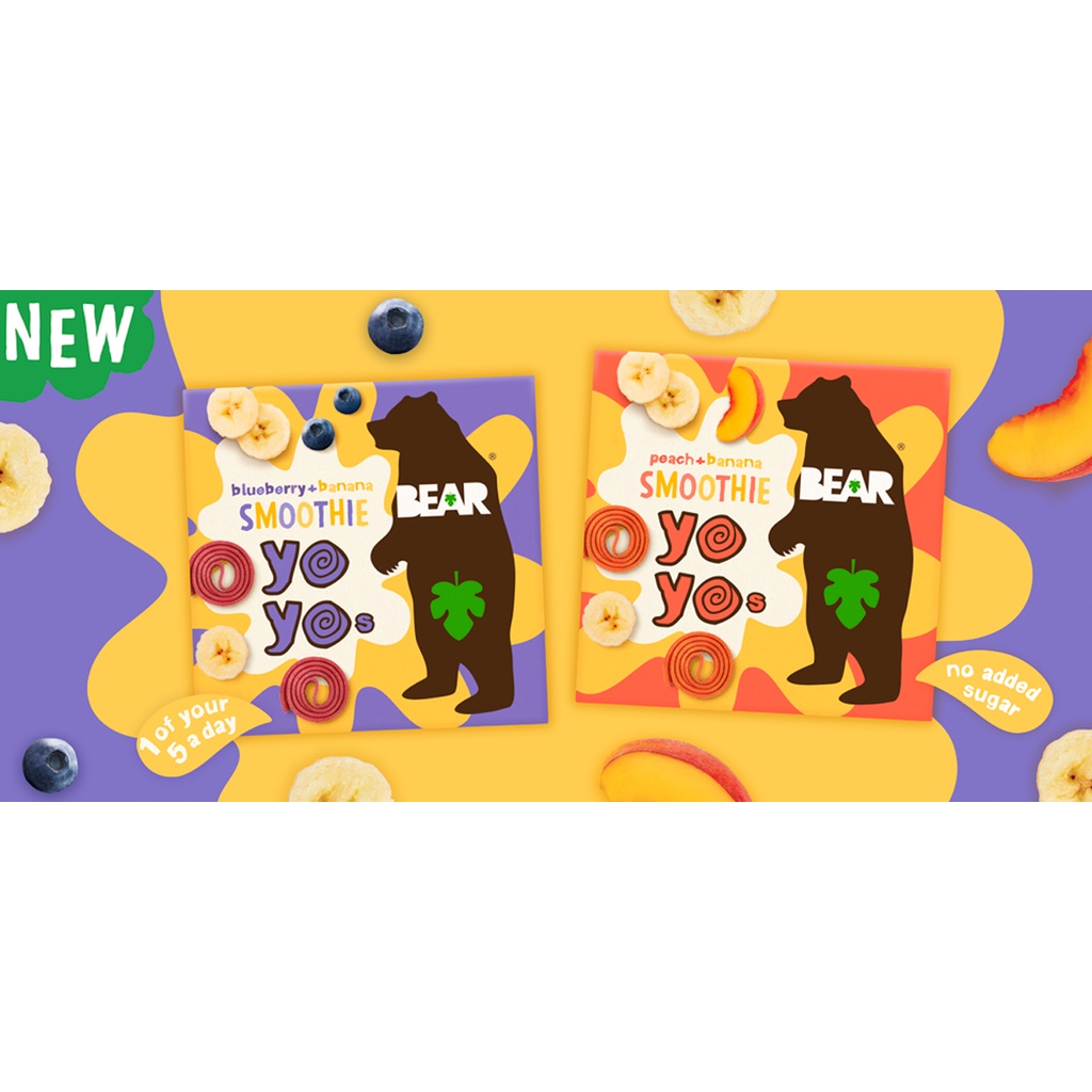Bear Yoyo Smoothie, Delicious Fruit Roll Snack (5x20g) Exp Sept