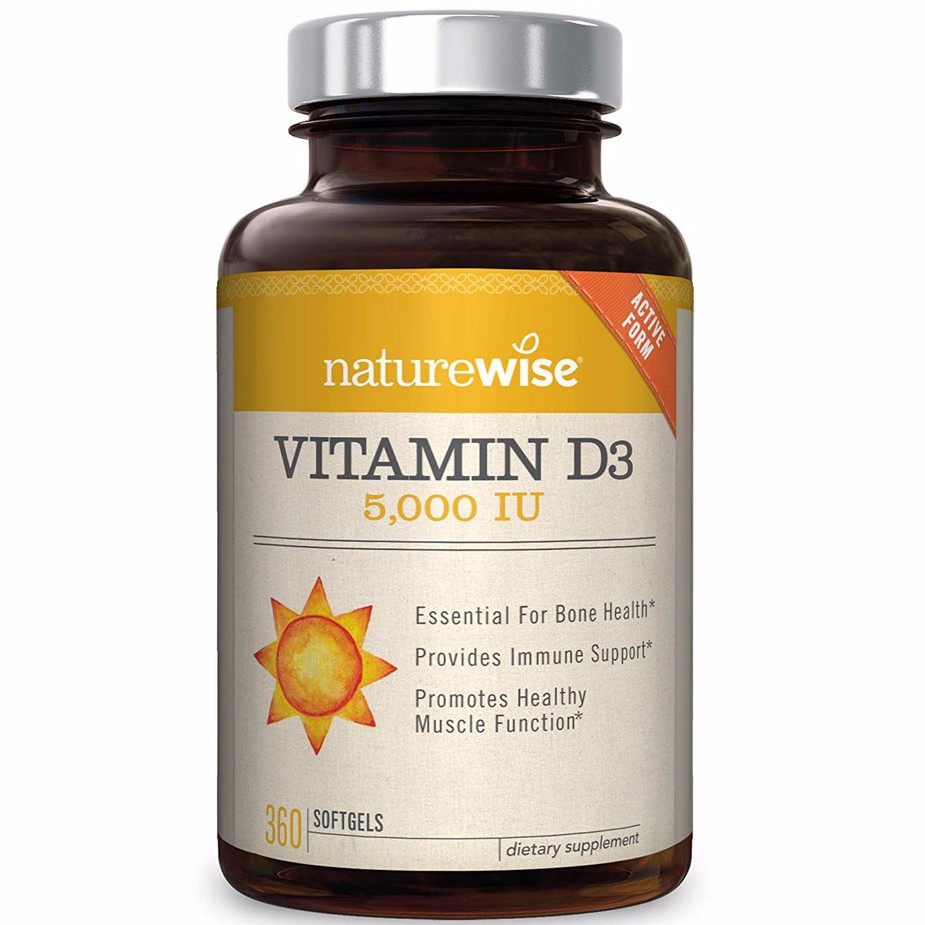 Naturewise Vitamin D3 5 000 Iu For Healthy Muscle Function Bone Health Immune Support Non Gmo Organic Gluten Free Shopee Singapore