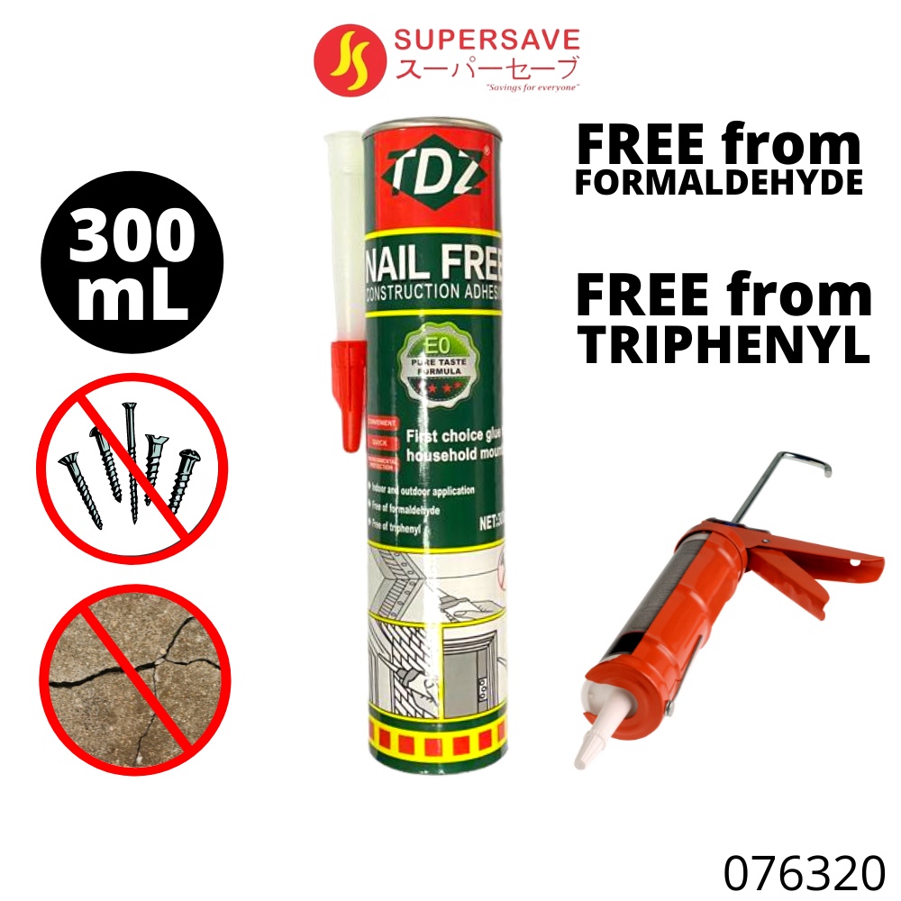 SUPERSAVE Nail Free Adhesive Sealant Filler Gap Wainscoting Glue