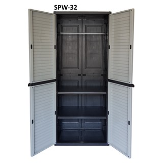 large plastic storage cupboard