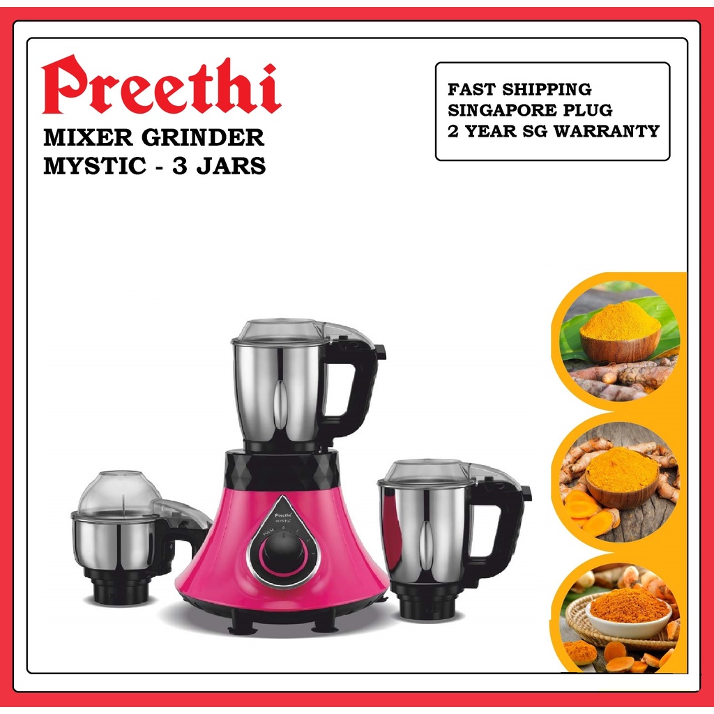 PREETHI MYSTIC 750 WATTS POWERFULL MIXER GRINDER / SG PLUG / FAST