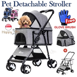 [SG SELLER] Pet Stroller Detachable Stroller Cat Dog Stroller Foldable Lightweight Stroller Pets Travel Carrier Pet Pram #0