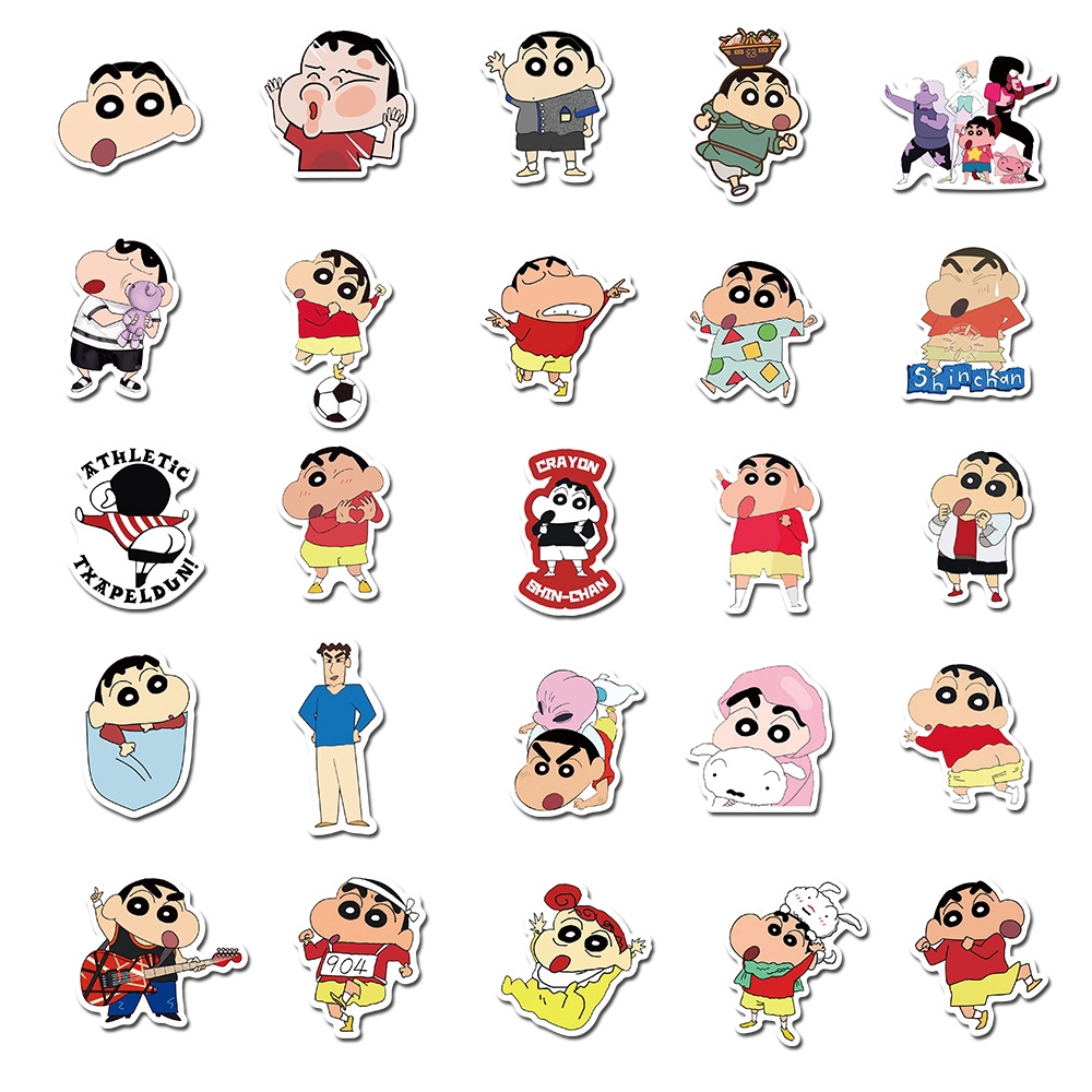 50 pcs Crayon Shin-chan Cartoon Waterproof PVC Stickers (Ⅱ) | Shopee  Singapore