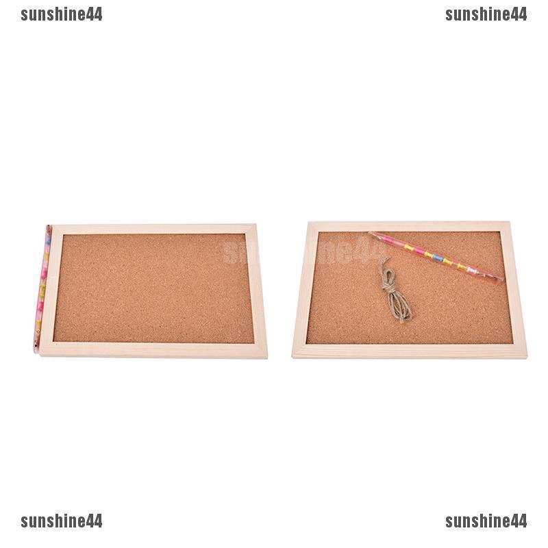 Natural Wood Frame Cork Bulletin Board Office Supplier 20 30cm