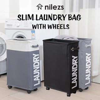 Slim Laundry Bag With Wheels Laundry Basket Laundry Organizer Rack Shopee Singapore