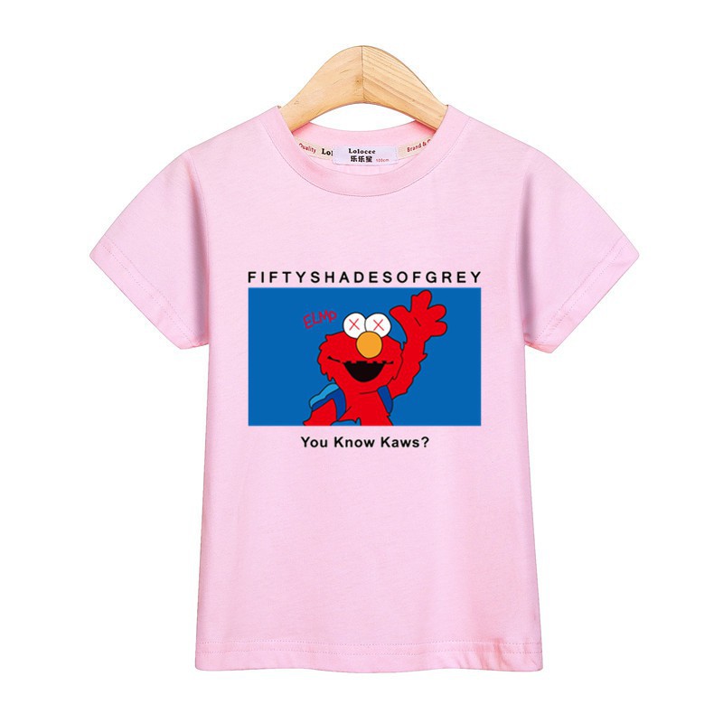 Elmo Kaws Top Baby Boy Tshirt Sesame Street Kid Clothing Girl Print Tops - elmo outfit pants roblox