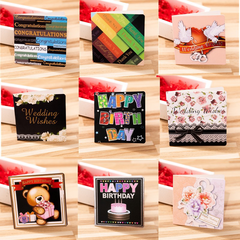 10pcs Everyday Greeting Card Gift Kad Ucapan Diy Greeting Cards Thank You Valentine S Day Blessing Cards Happy Birthday Wedding Wishes Card Shopee Singapore