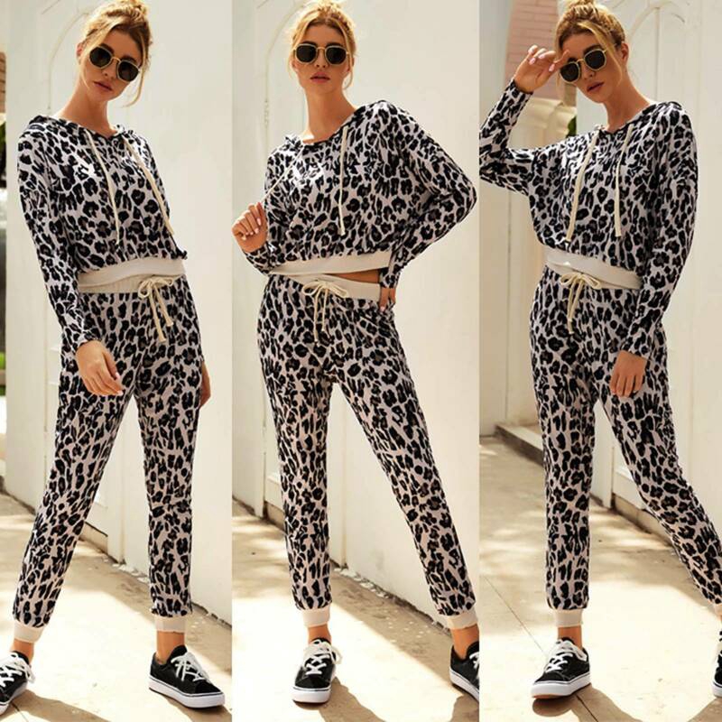 Womens Minnie Mouse Printed Tracksuit Lounge Wear HoodieTops Casual Pants Suit