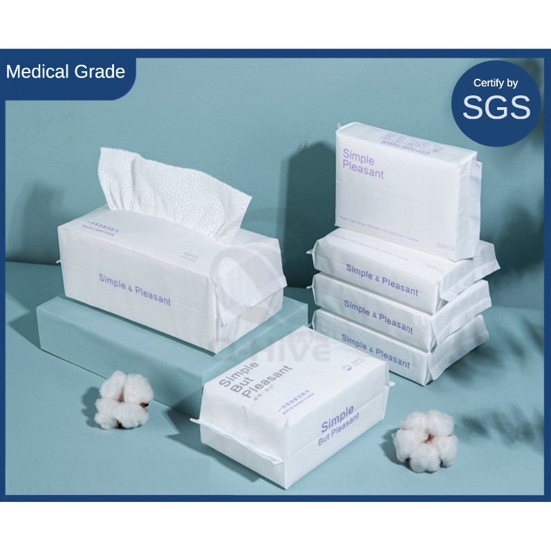 Sg Seller Disposable Facial Cleansing Towel Ultra Soft Strong Oil Absorbent Dry Wet Use Gentle To Skin 100s Pack Shopee Singapore