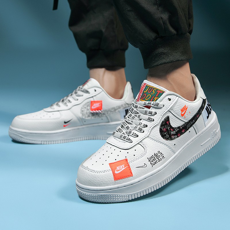 air force ones just do it white