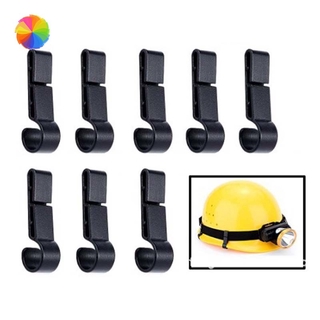 10 Pcs Headlamp Plastic Helmet Clips Hard Hat Safe Cap Hook Clamp Fixing Buckles 