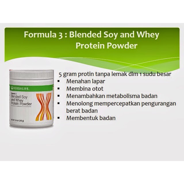 Shop Malaysia Herbalife Formula 3 Blended Soy And Whey Protein 240g Shopee Singapore