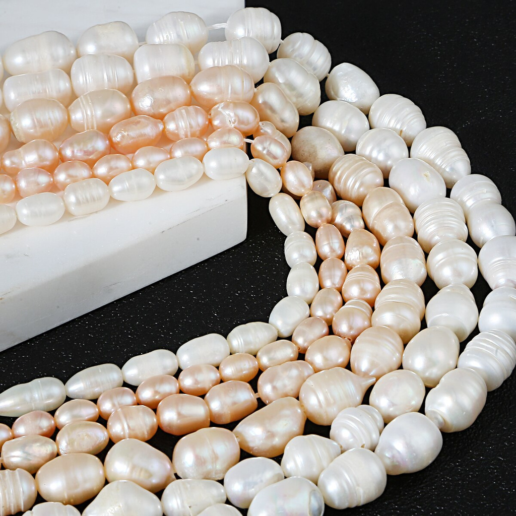 5 Strds Natural Freshwater Shell Beads Freeform Nuggets Semi Loose Beads 6~20mm 