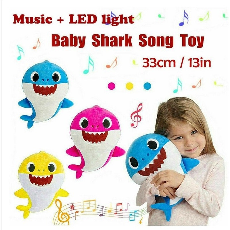 Baby Shark Plush Singing Toys Boy Music Song Doll English Baby Shark ...