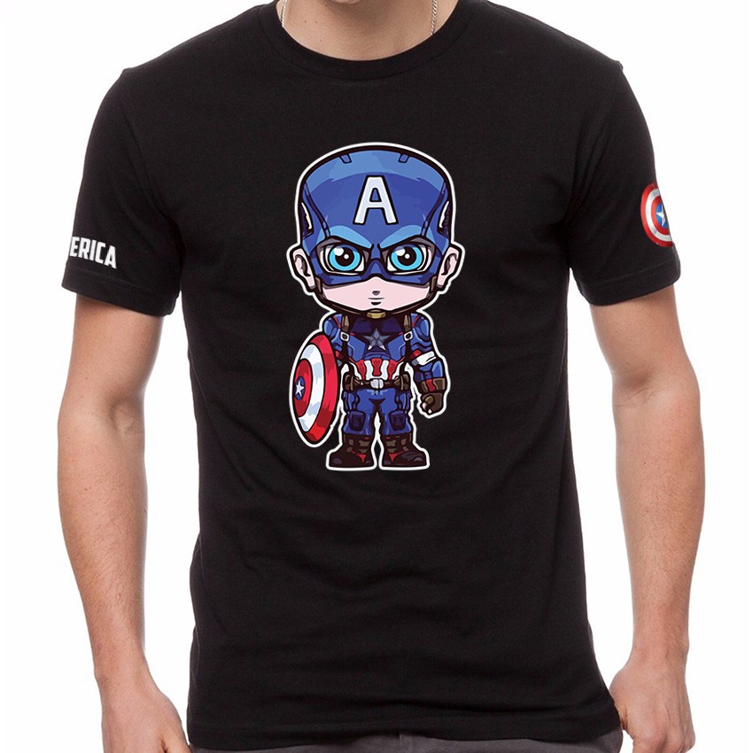 Captain America Shield Avengers Superhero Marvel Short Sleeve T-Shirt T  Shirt Tees Baju Lengan Pendek CAP-0004 | Shopee Singapore