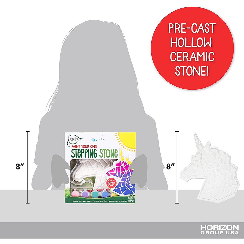 CREATIVE ROOTS Paint Your Own Unicorn Stepping Stone by Horizon Group USA