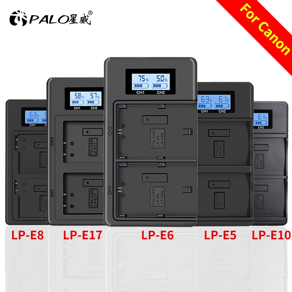 Canon LP-E5 LP-E6 LP-E8  LP-E12 LP-E17 LP E5 E6 E8 E10 E12 E17 Battery USB Dual Charger Canon Digital Camera Charger