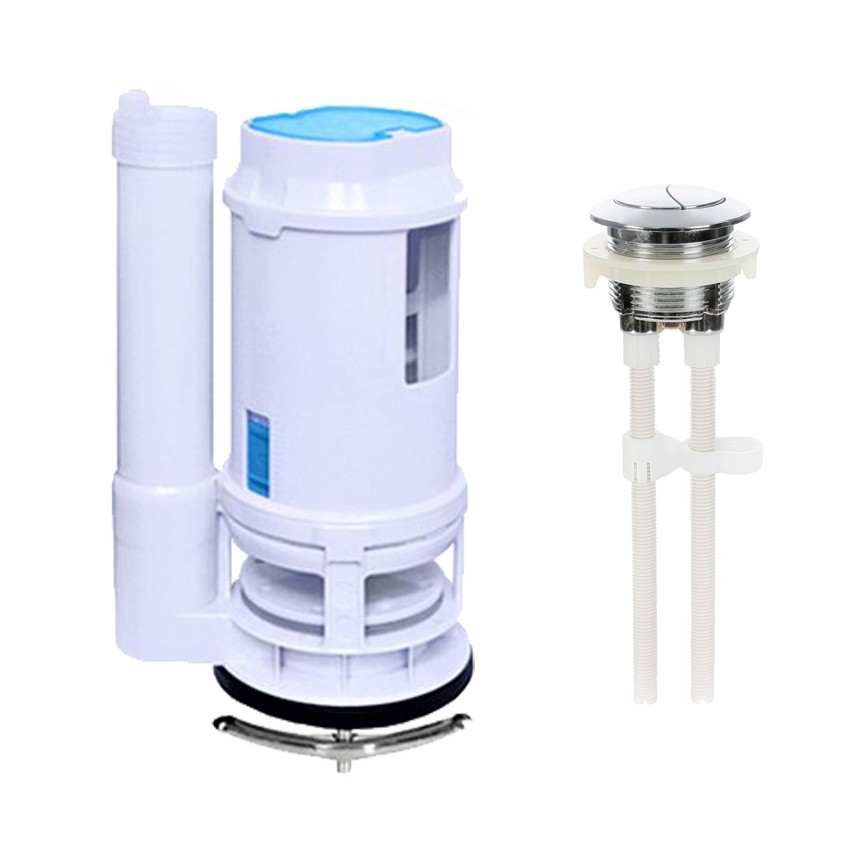 Replacement Toilet Fill Valve Water Drain Flush Valve Dual Button Kits