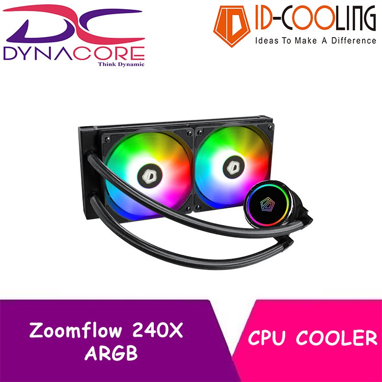 Dynacore Id Cooling Zoomflow 240x Argb Compatible Aio Cpu Liquid Cooler Zoomflow 240 X Shopee Singapore