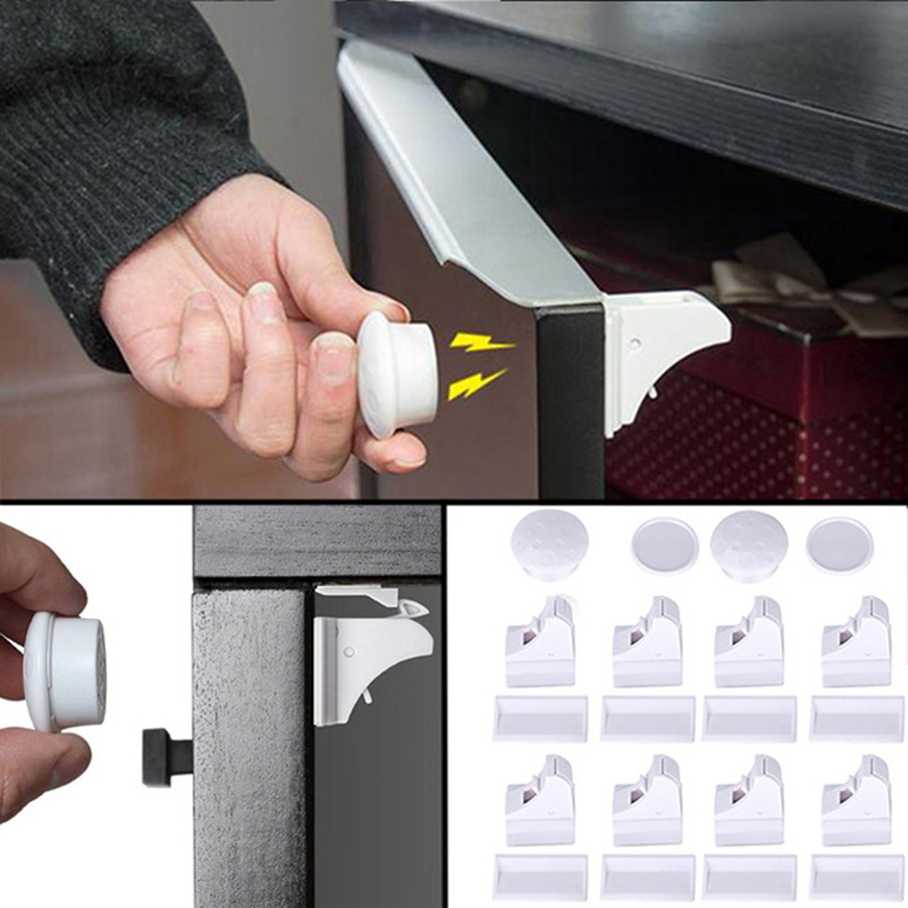 Shop Magnetic Child Lock Baby Safety Baby Protections Cabinet Door Lock Kids Drawer Locker Security Invisible Locks Shopee Singapore