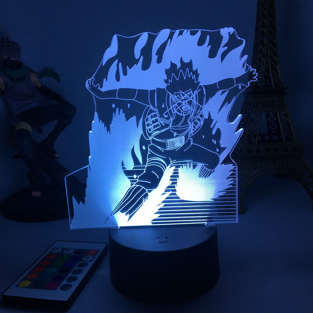 Led 3d Night Light Japanese Anime Naruto Figure Might Guy Night Light For Child Bedroom Decor Desk Lamp Shopee Singapore