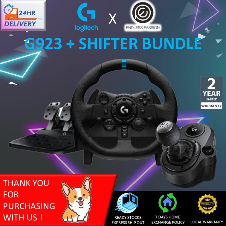 Logitech G923 Racing Wheel + Shifter Bundle [24 Hours Delivery 