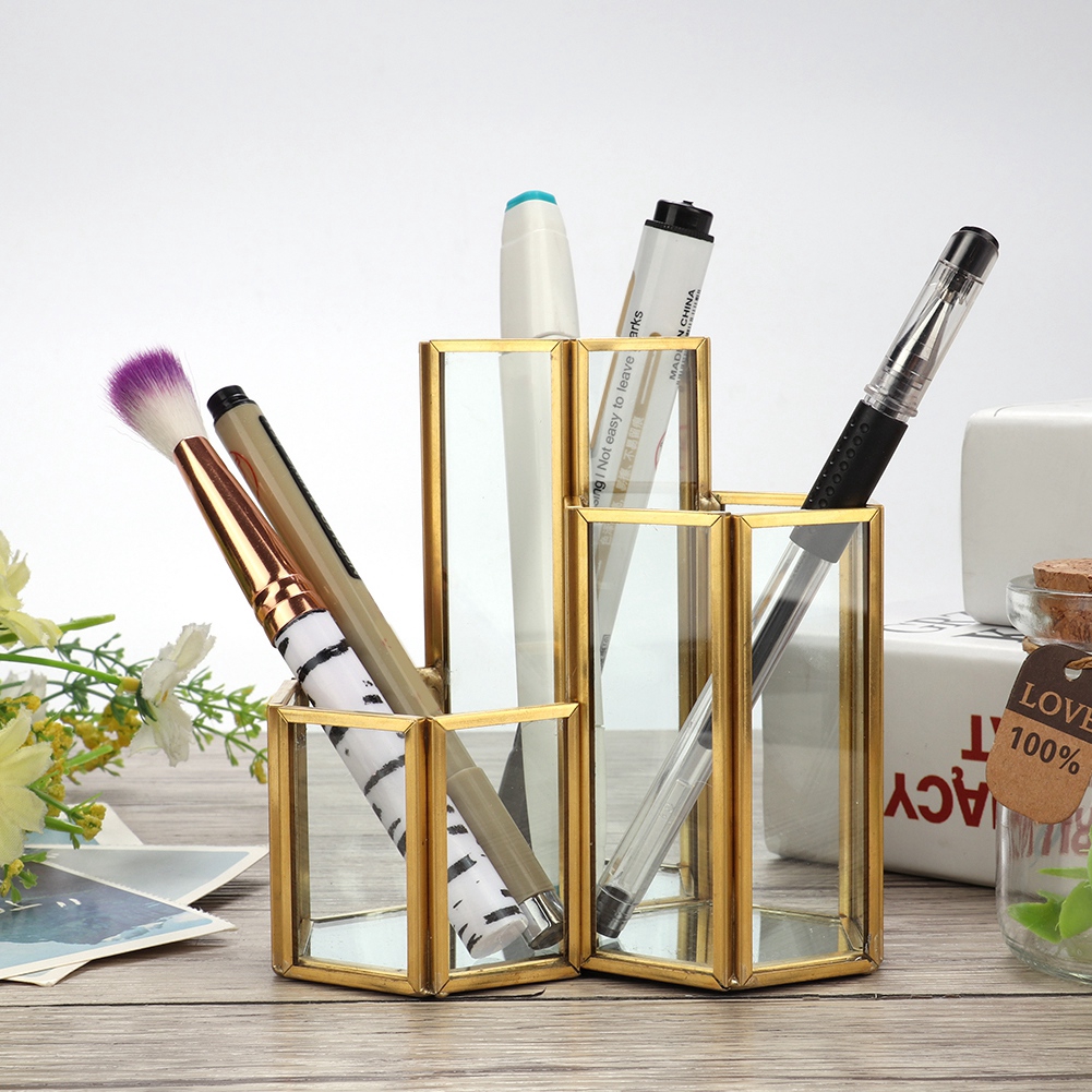 Storage Combination Holder Holder Pen Organizer Brush Makeup Glass