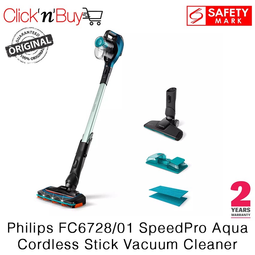 Philips FC6728 SpeedPro Aqua Cordless Stick Vacuum Cleaner. Captures up