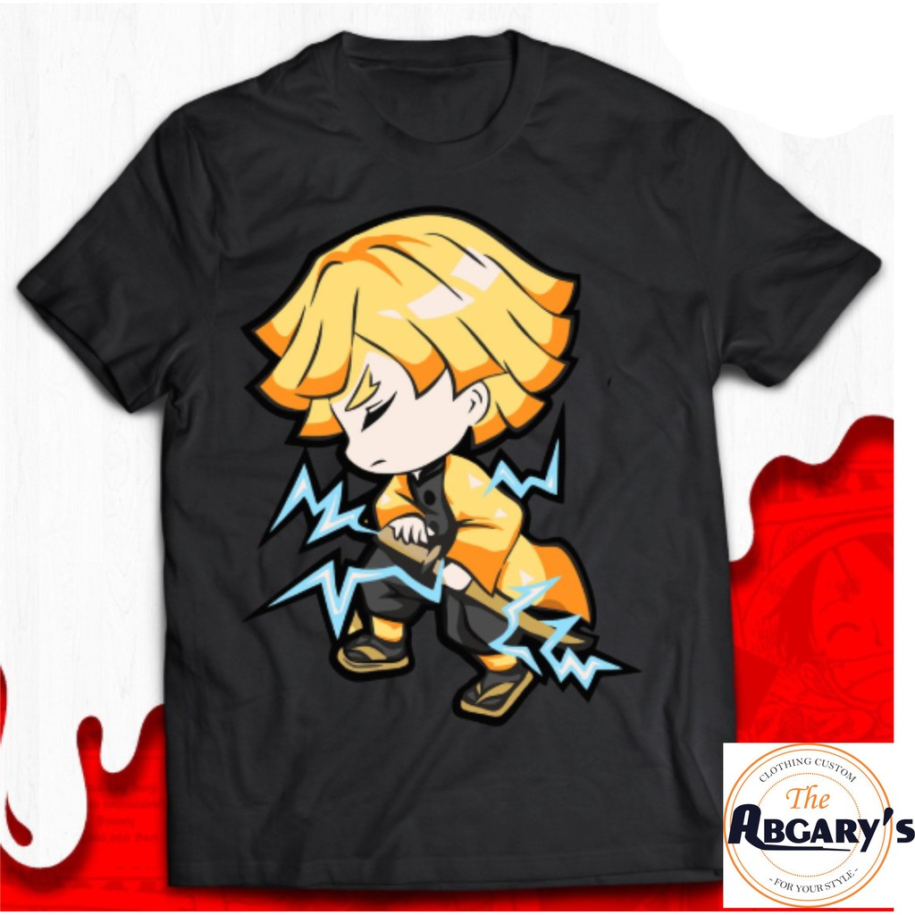 Anime Kimetsu No Yaiba Demon Slayer T Shirt Zenitsu Agatsuma Zenitsu Shirt Shopee Singapore